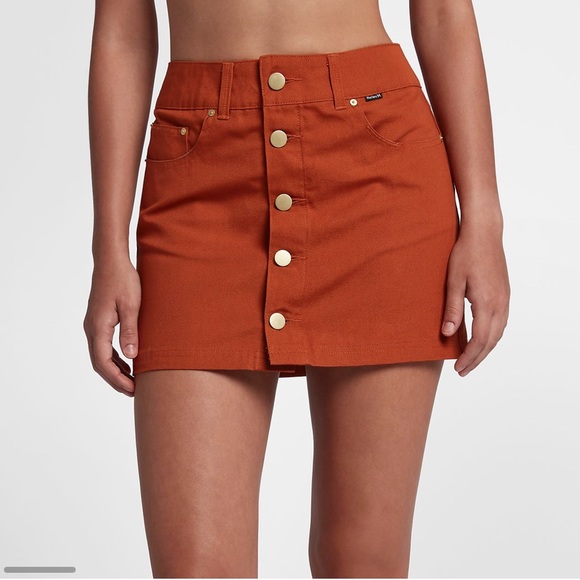 Hurley Dresses & Skirts - NWT Rust Colored Hurley Button Up Skirt